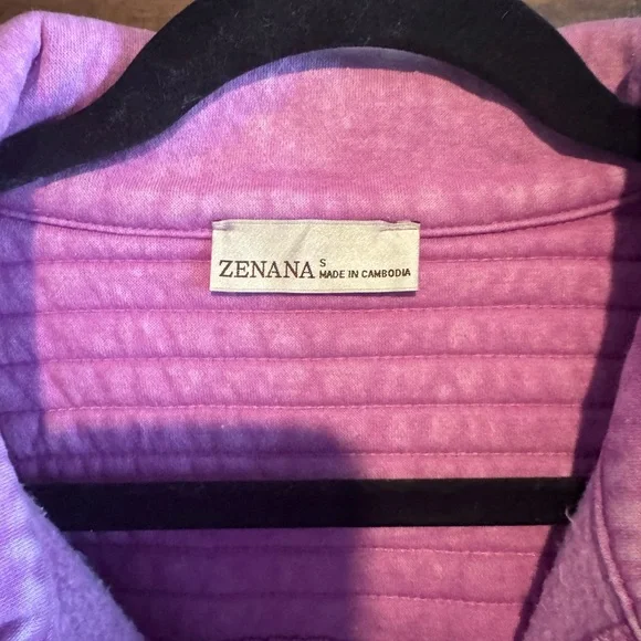 Zenana Outfitters Mineral Washed Pink Pullover - Picture 3 of 8